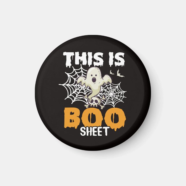 Spooky Ghost Pun Boo Sheet Halloween Magnet (Front)