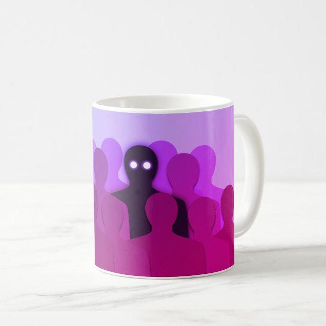 Spooky Ghost Purple Halloween Coffee Mug (Front Right)