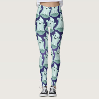 Spooky Ghost Purple Halloween Pants for Women