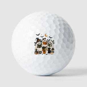 Spooky Ghost Reading Books Funny Halloween Golf Balls