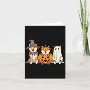 Spooky Ghost Shiba Inu Pumpkin Halloween Dog Lover Card