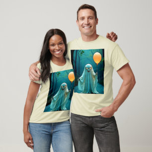 Spooky Ghost with Eerie Balloon T-Shirt