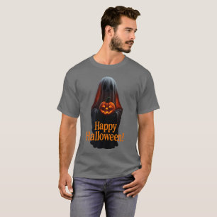 Spooky Ghost with Pumpkin – Happy Halloween T-Shirt