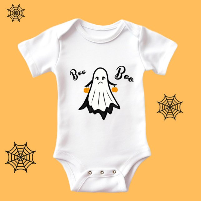 Spooky ghost with pumpkins baby bodysuit (Creator Uploaded)