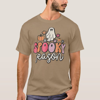 Spooky GhostDistressed Groovy Ghost Spooky Season T-Shirt