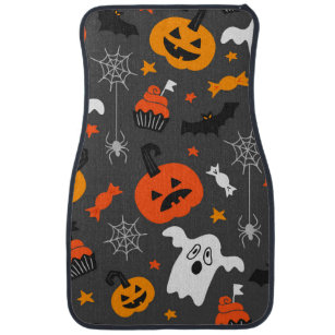 Spooky Ghosts and pumpkins Car Mat