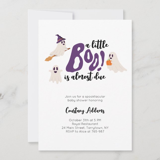 Spooky Ghosts Halloween Baby Shower Invitation (Front)