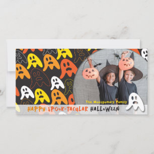 Spooky Ghosts Happy Halloween Children's Photo Holiday Card