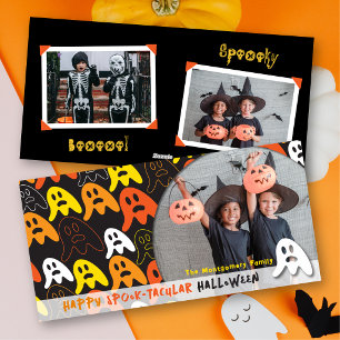 Spooky Ghosts Happy Halloween Children's Photo Holiday Card