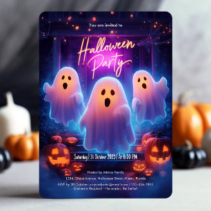 Spooky Ghosts Scary Adult Halloween Party Invitation