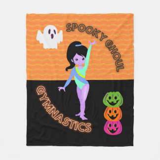 Spooky Ghoul Gymnastics Monster Gymnast Halloween Fleece Blanket