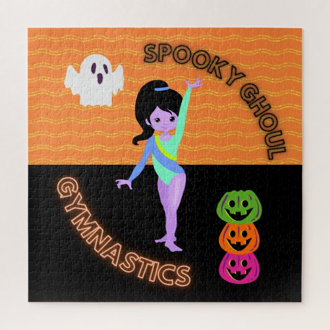 Spooky Ghoul Gymnastics Monster Gymnast Halloween  Jigsaw Puzzle (Vertical)