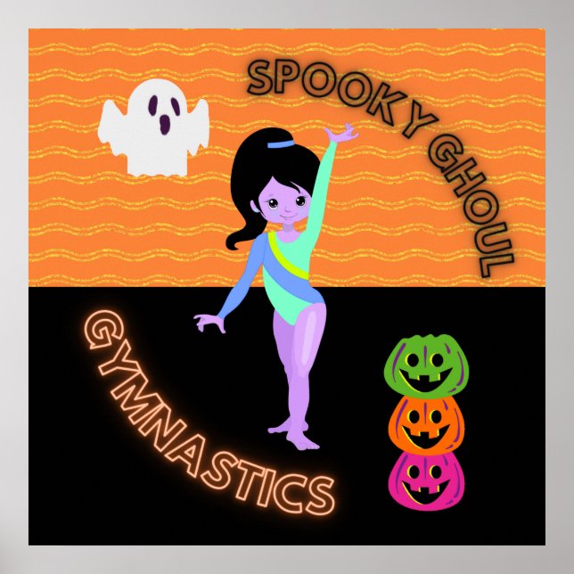 Spooky Ghoul Gymnastics Monster Gymnast Halloween  Poster (Front)