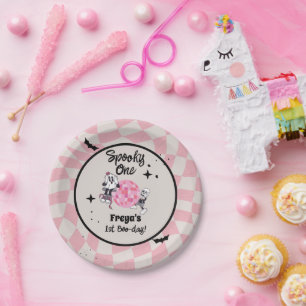 Spooky Ghoul Halloween First Birthday Paper Plate