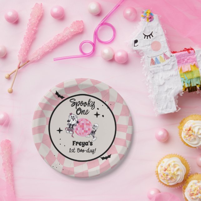 Spooky Ghoul Halloween First Birthday  Paper Plate (Party)