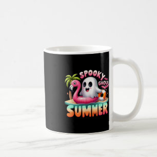 Spooky Ghoul Summer Funny Ghost Flamingo Summer Va Coffee Mug