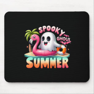 Spooky Ghoul Summer Funny Ghost Flamingo Summer Va Mouse Mat