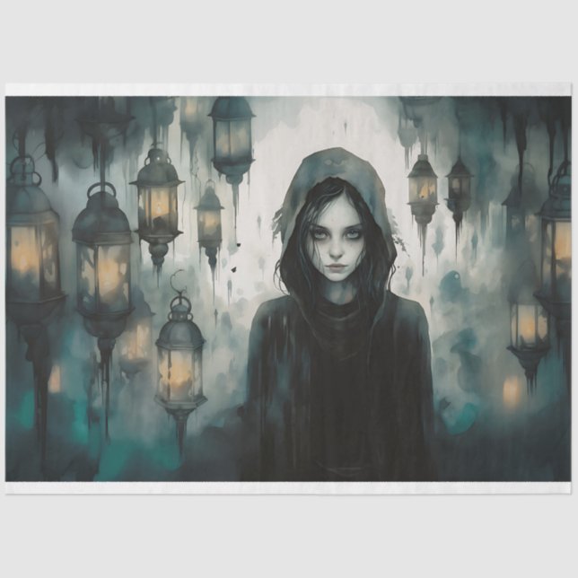 Spooky Girl 2 Decoupage Paper (Front)