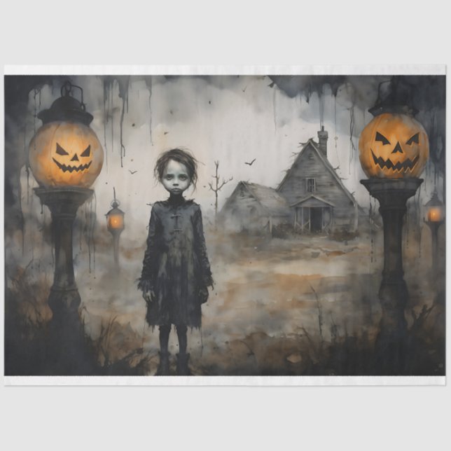 Spooky Girl 3 Decoupage Paper (Front)