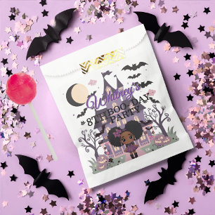 Spooky Girl Purple afro-puff Birthday Party Favour Bags
