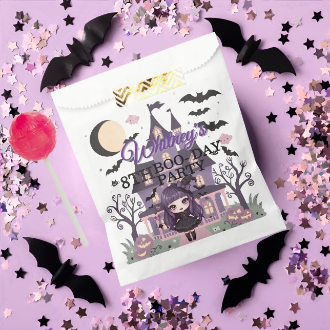 Spooky Girl Purple Birthday Party Favour Bags (Spooky Girl Purple Birthday Party Favor Bag)