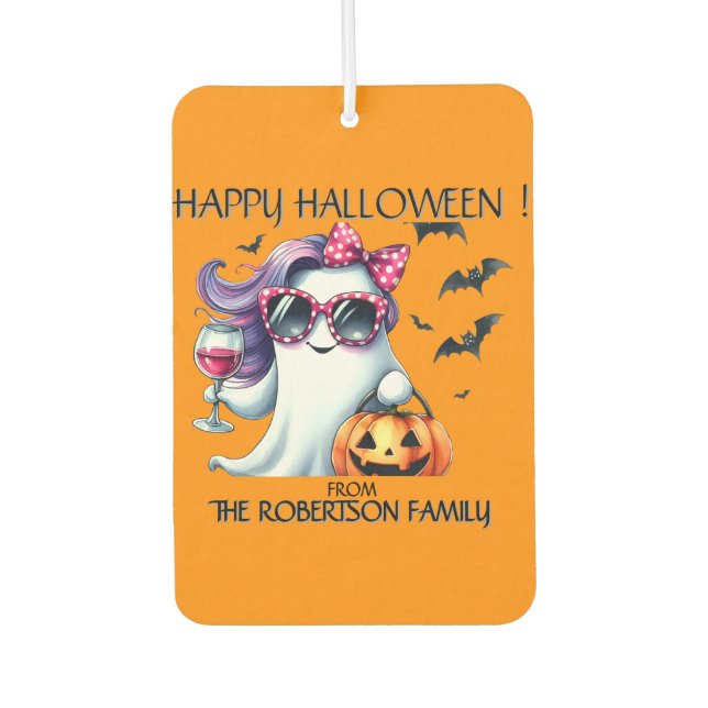 Spooky Girly Ghost Halloween  Car Air Freshener (Front)