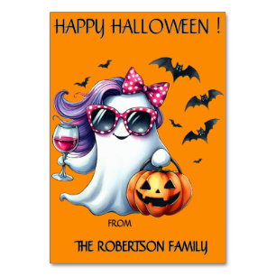 Spooky Girly Ghost Halloween  Table Number