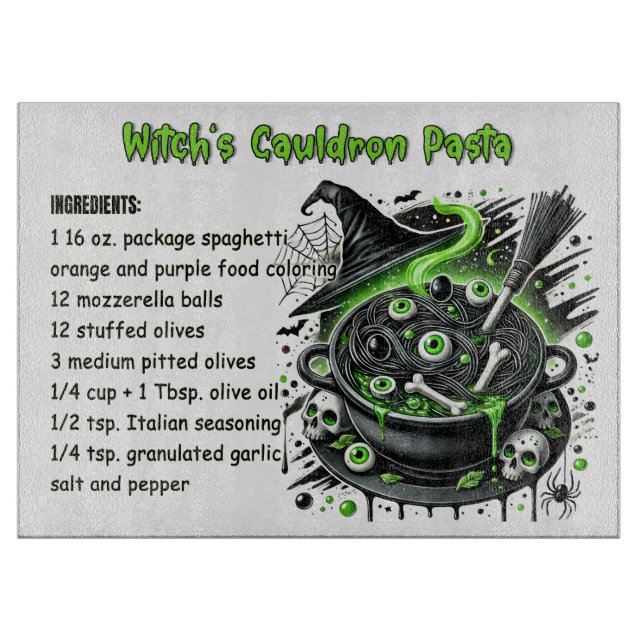 Spooky Glass Cutting Board for Halloween Kitchens (Front)
