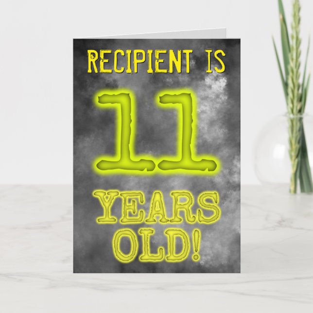 Spooky Glowing Aura Look "11 YEARS OLD!" + Name Card (Front)