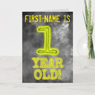 Spooky Glowing Aura Look "1 YEAR OLD!" + Name Card