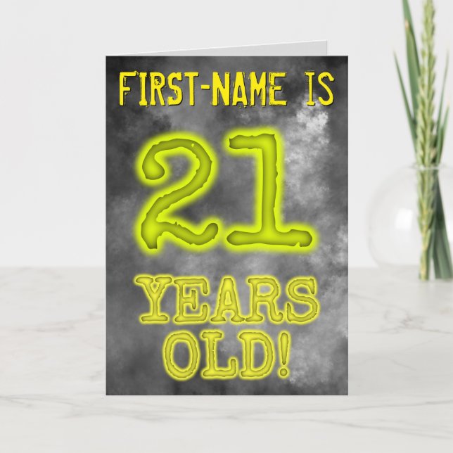 Spooky Glowing Aura Look "21 YEARS OLD!" + Name Card (Front)