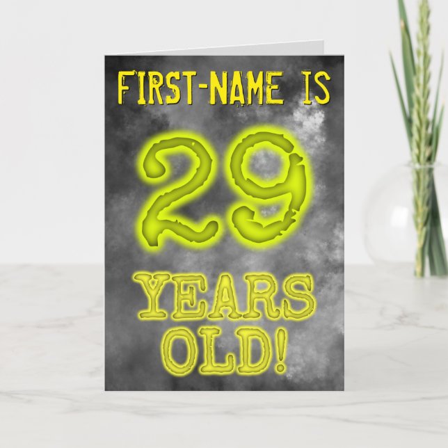 Spooky Glowing Aura Look "29 YEARS OLD!" + Name Card (Front)