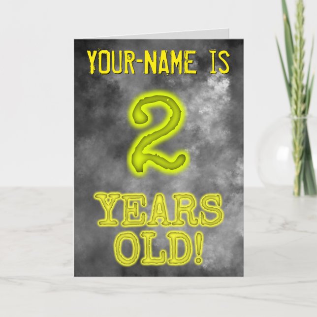 Spooky Glowing Aura Look "2 YEARS OLD!" + Name Card (Front)