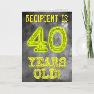 Spooky Glowing Aura Look "40 YEARS OLD!" + Name Card