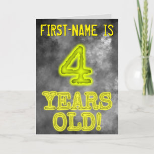 Spooky Glowing Aura Look "4 YEARS OLD!" + Name Card