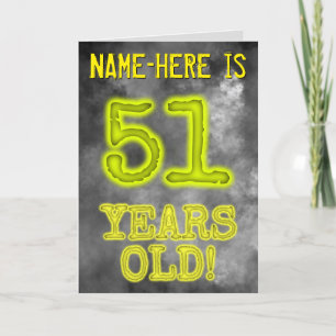 Spooky Glowing Aura Look "51 YEARS OLD!" + Name Card