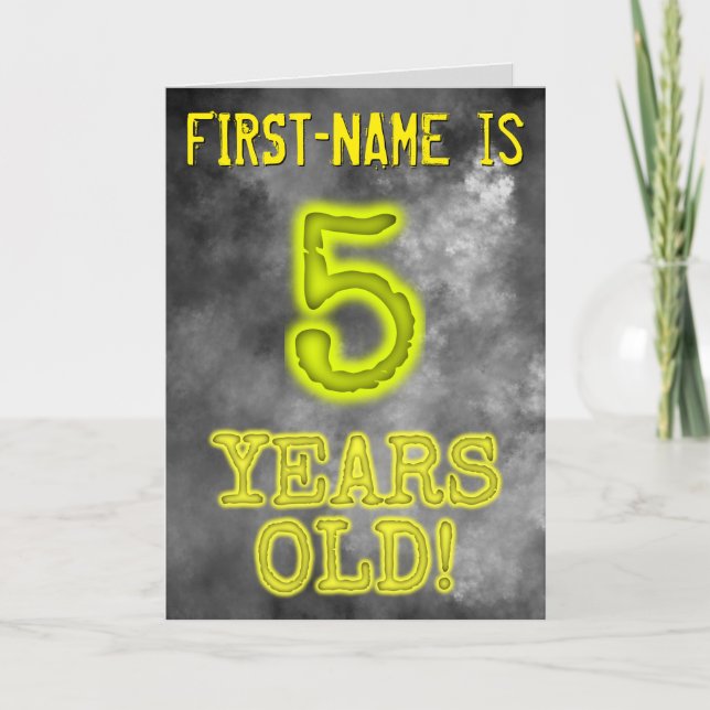 Spooky Glowing Aura Look "5 YEARS OLD!" + Name Card (Front)