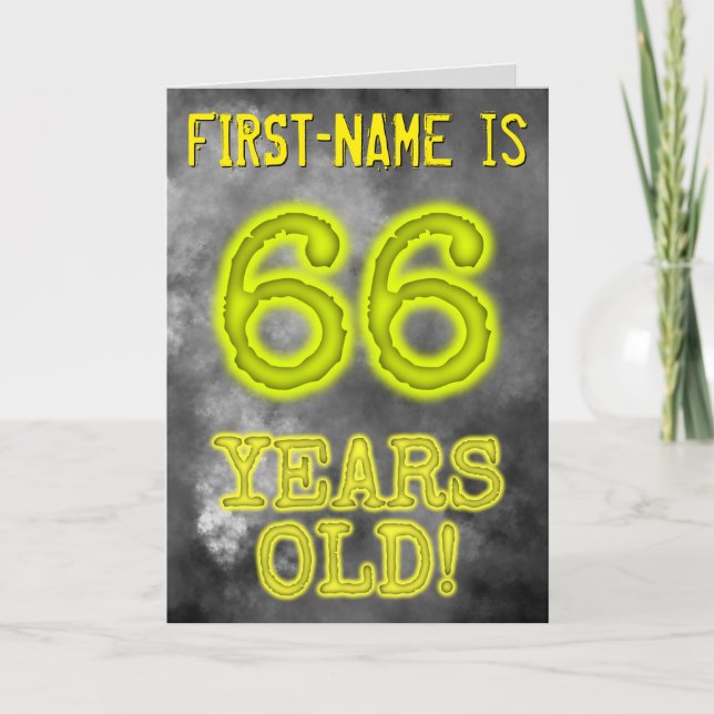Spooky Glowing Aura Look "66 YEARS OLD!" + Name Card (Front)