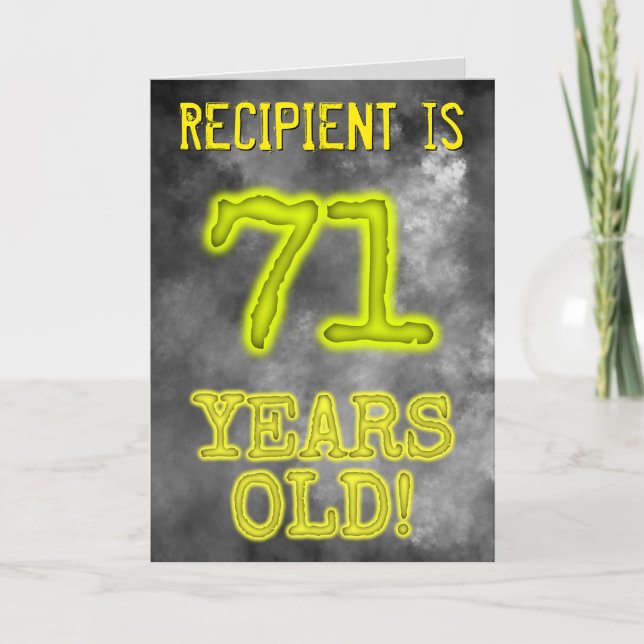 Spooky Glowing Aura Look "71 YEARS OLD!" + Name Card (Front)
