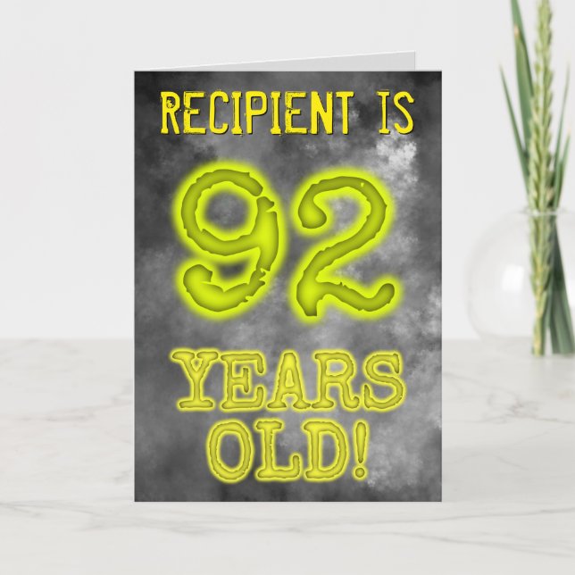Spooky Glowing Aura Look "92 YEARS OLD!" + Name Card (Front)