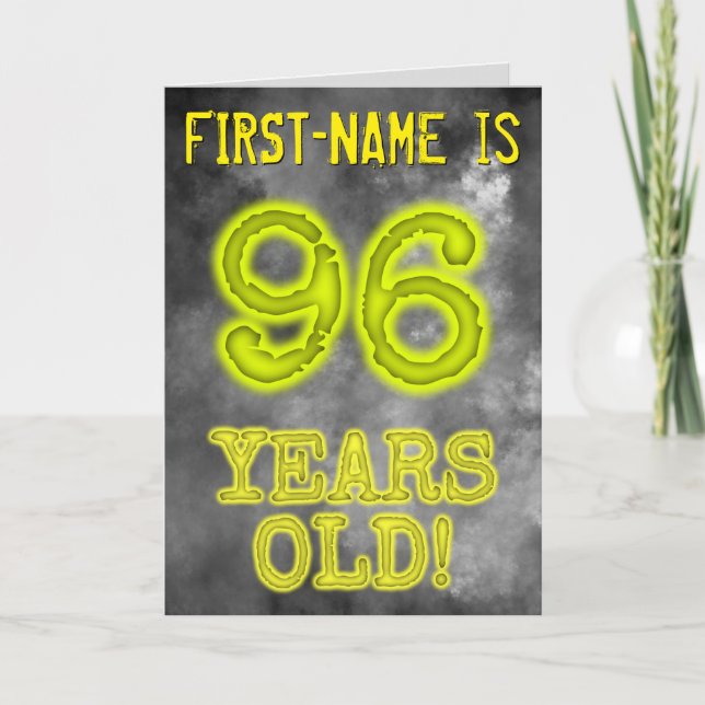 Spooky Glowing Aura Look "96 YEARS OLD!" + Name Card (Front)