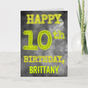 Spooky Glowing Aura Look "HAPPY 10th BIRTHDAY" Card