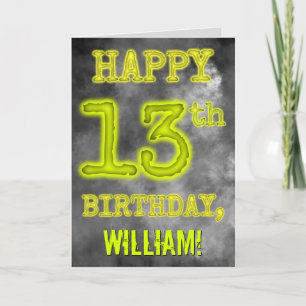 Spooky Glowing Aura Look "HAPPY 13th BIRTHDAY" Card