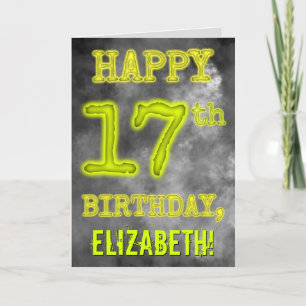 Spooky Glowing Aura Look "HAPPY 17th BIRTHDAY" Card