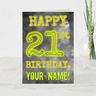 Spooky Glowing Aura Look "HAPPY 21st BIRTHDAY" Card
