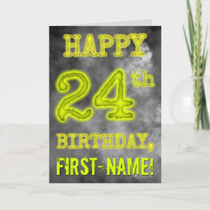 Spooky Glowing Aura Look "HAPPY 24th BIRTHDAY" Card