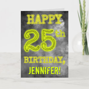 Spooky Glowing Aura Look "HAPPY 25th BIRTHDAY" Card