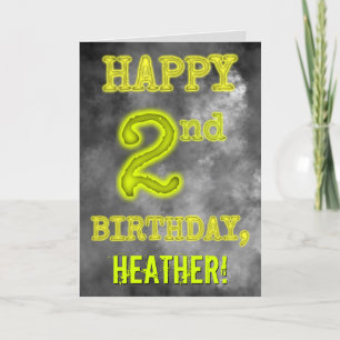 Spooky Glowing Aura Look "HAPPY 2nd BIRTHDAY" Card