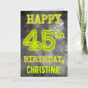 Spooky Glowing Aura Look "HAPPY 45th BIRTHDAY" Card