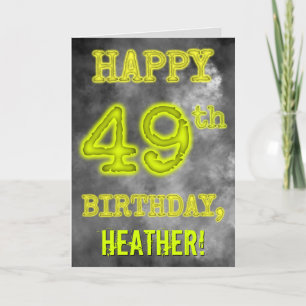 Spooky Glowing Aura Look "HAPPY 49th BIRTHDAY" Card